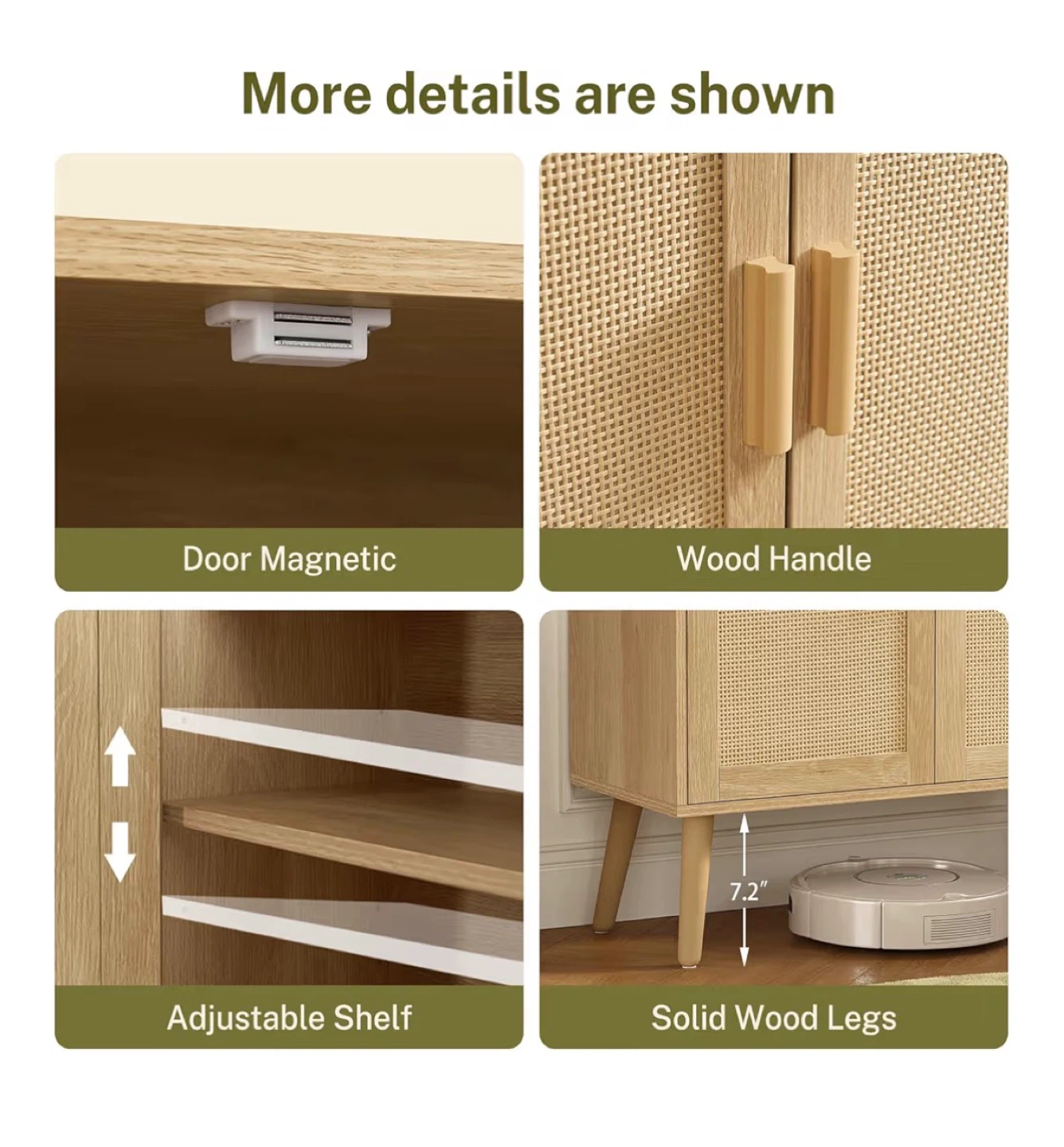 TEENFON Rattan Buffet Cabinet - photo 4