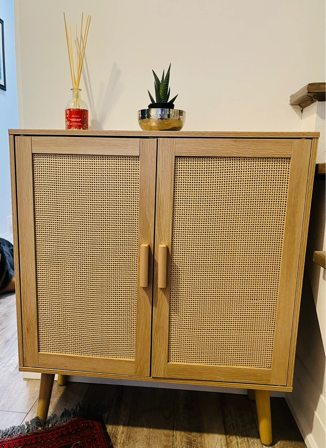 TEENFON Rattan Buffet Cabinet