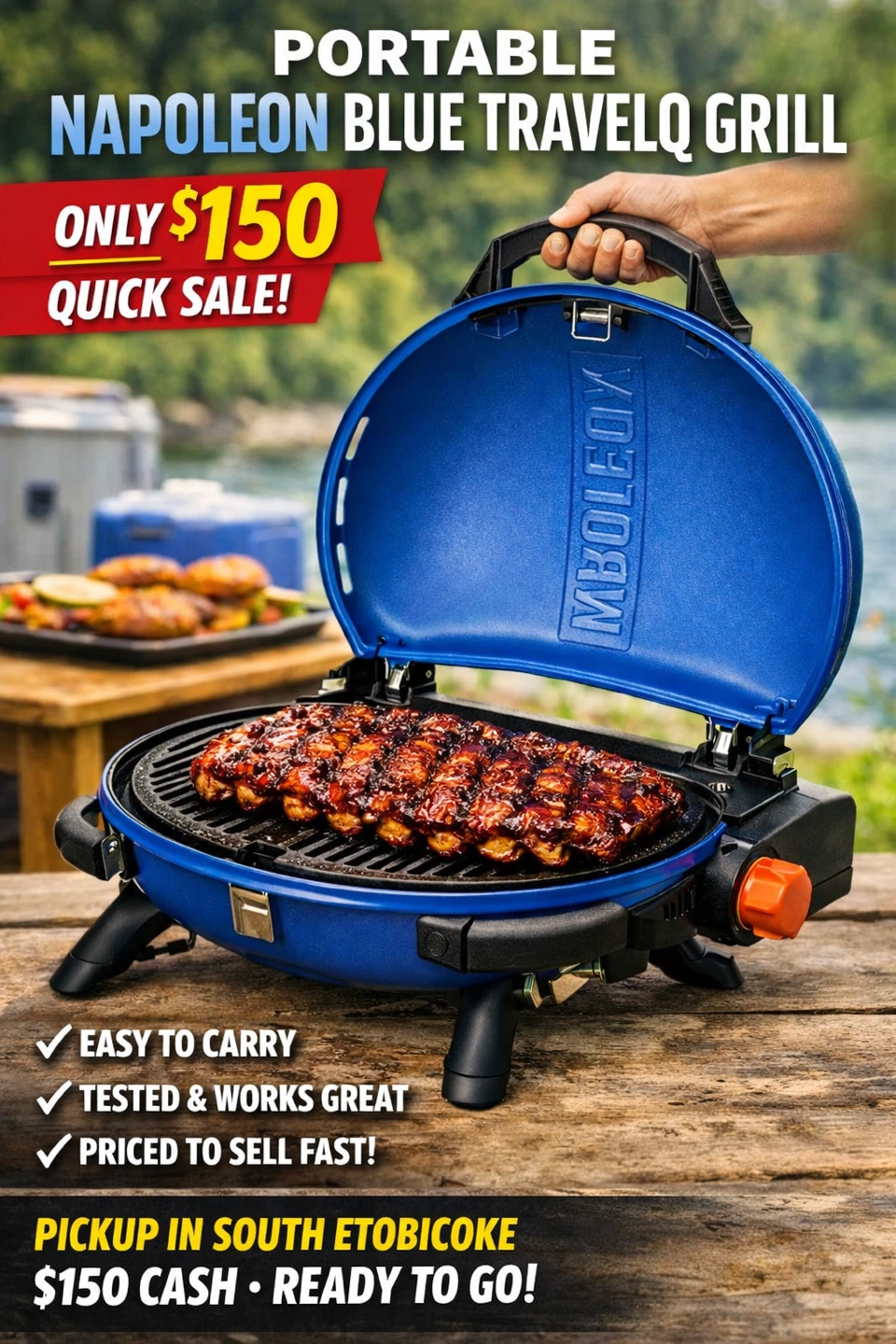 Napoleon Blue TravelQ Portable Grill