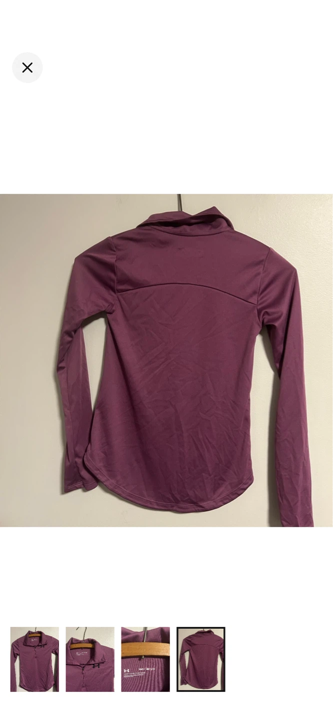 Under Armour Purple 1/4 Zip Long Sleeve Shirt YMD/JM/J-M - photo 4