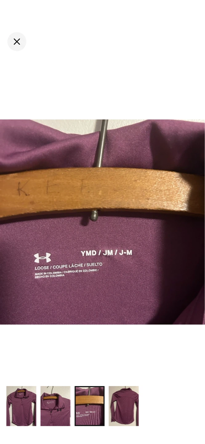 Under Armour Purple 1/4 Zip Long Sleeve Shirt YMD/JM/J-M - photo 3