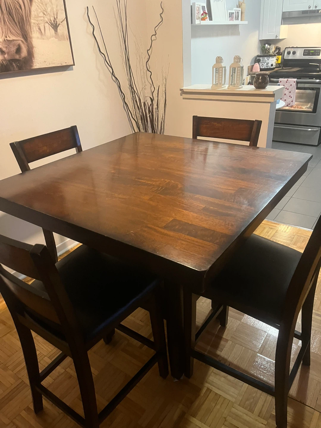 Wooden Dining Table Set with 4 Chairs - photo 3