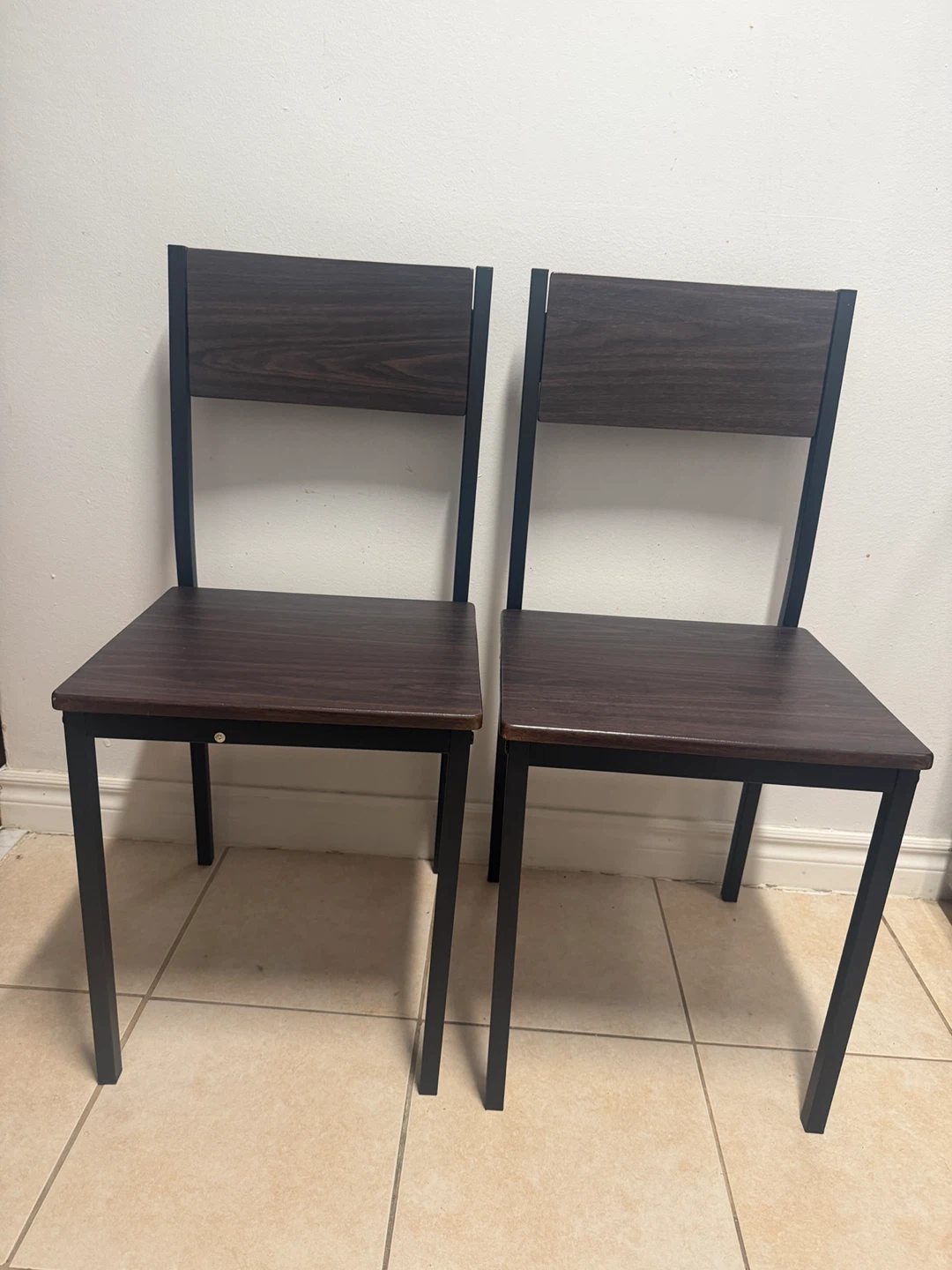 Dark Wood Grain Dining Chairs (Set of 2) - photo 2