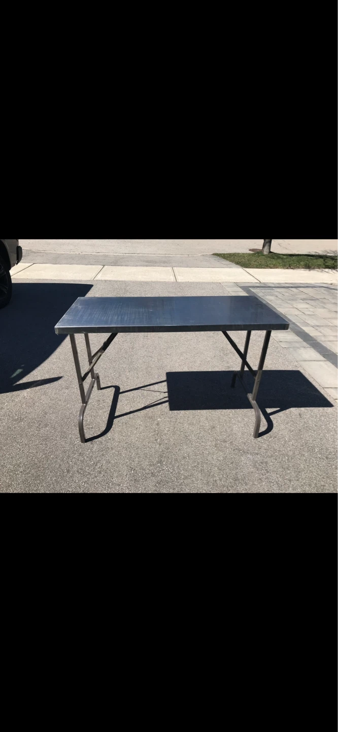 Folding Metal Table stainless steel - photo 2