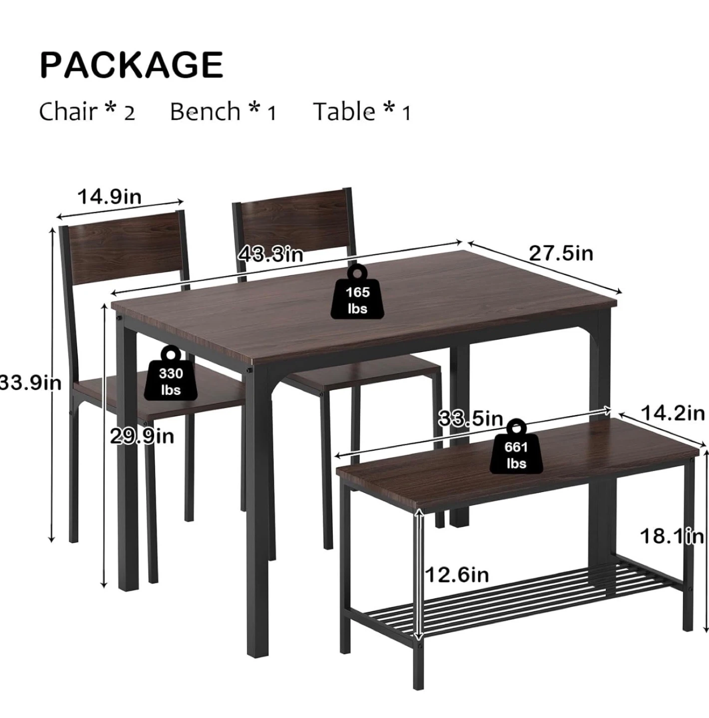 Dark Wood Grain Dining Chairs (Set of 2) - photo 4