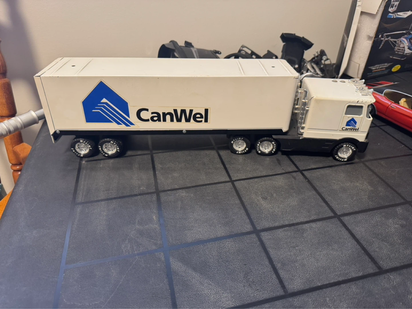 Vintage Steel Cast Iron Semi Truck and Trailer