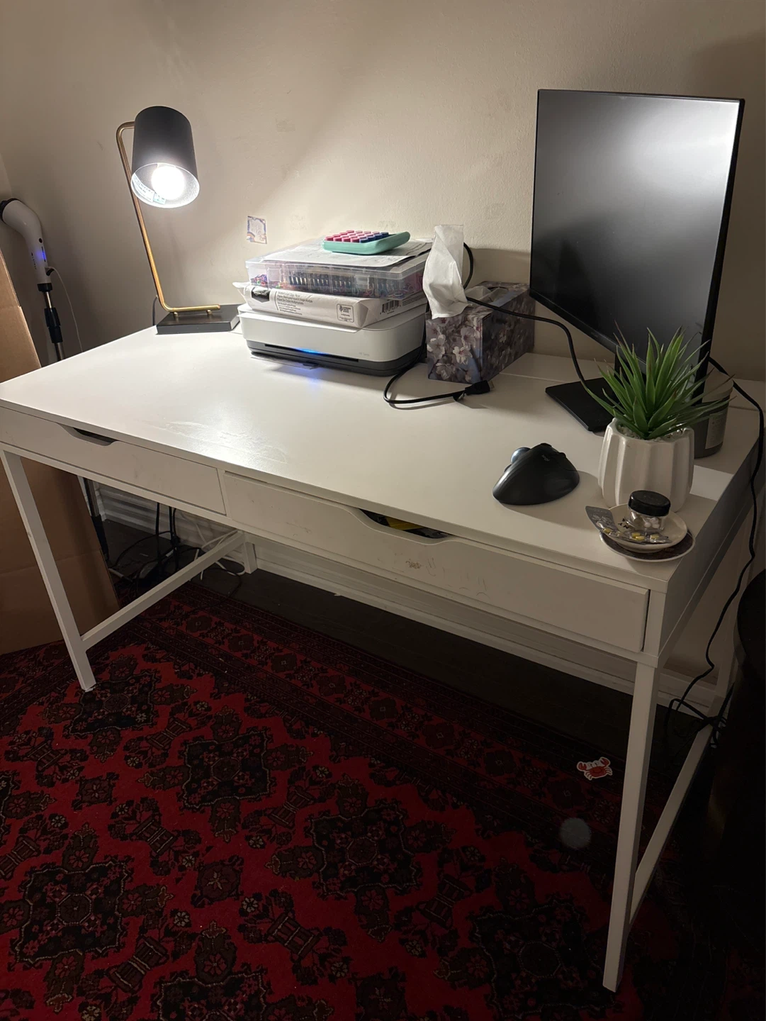 White Desk with Drawers - photo 3