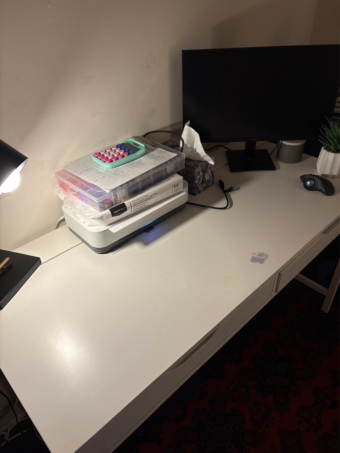 White Desk with Drawers - photo 2