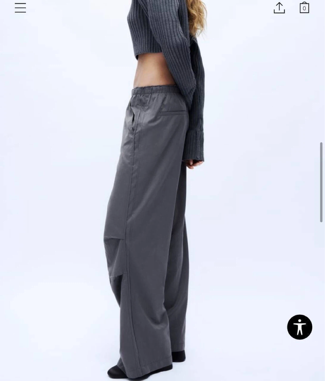 Nylon blend grey trousers Zara XL-XXL - photo 4