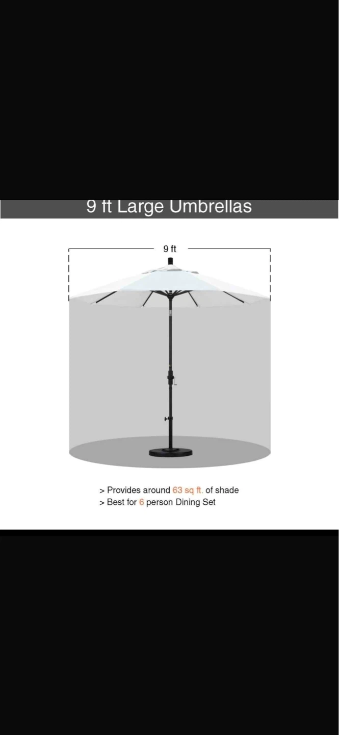 White Patio Umbrella - 9 ft - photo 3