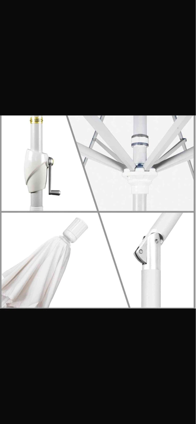 White Patio Umbrella - 9 ft - photo 4