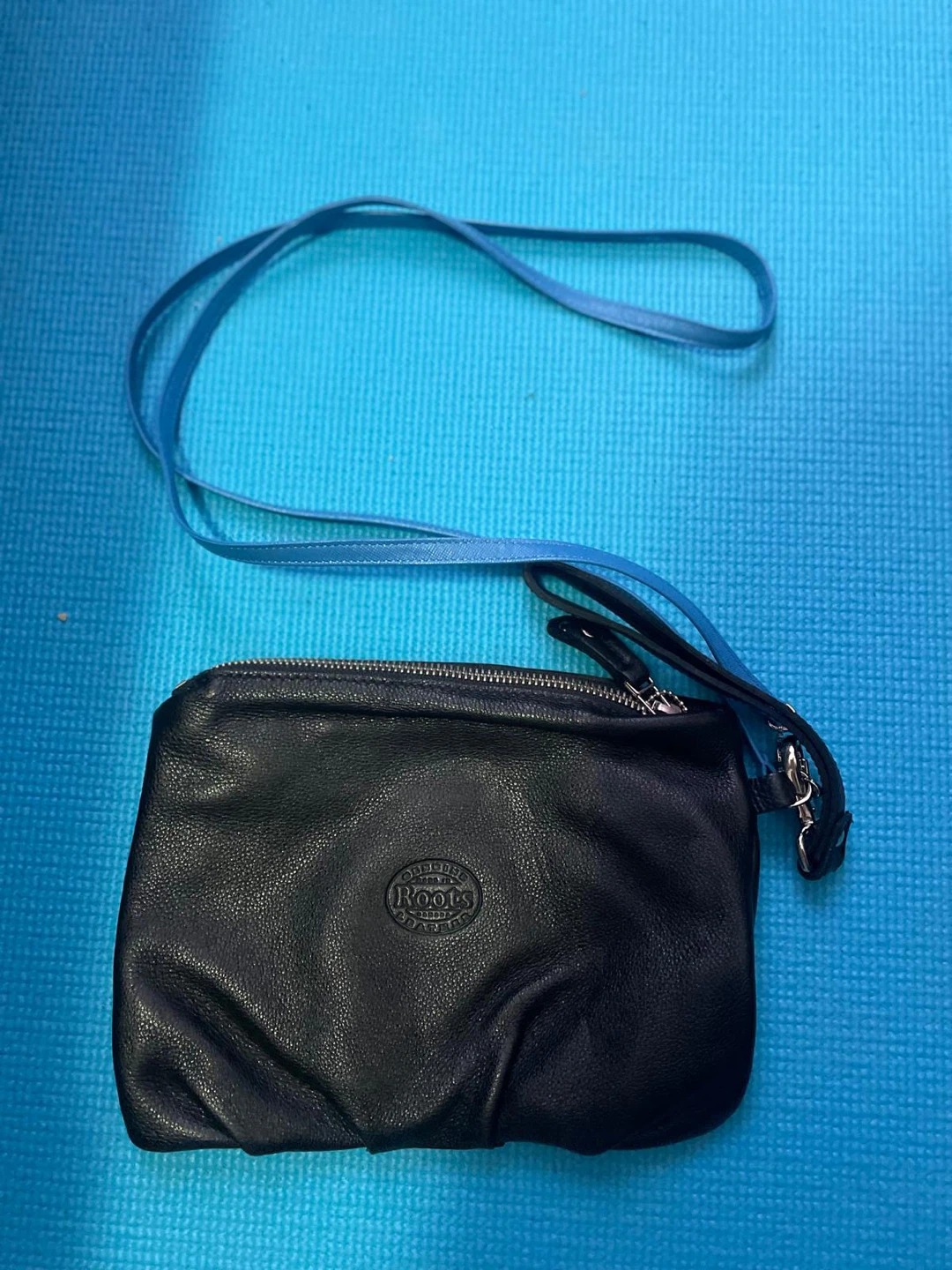 Roots Leather Pouch with Strap