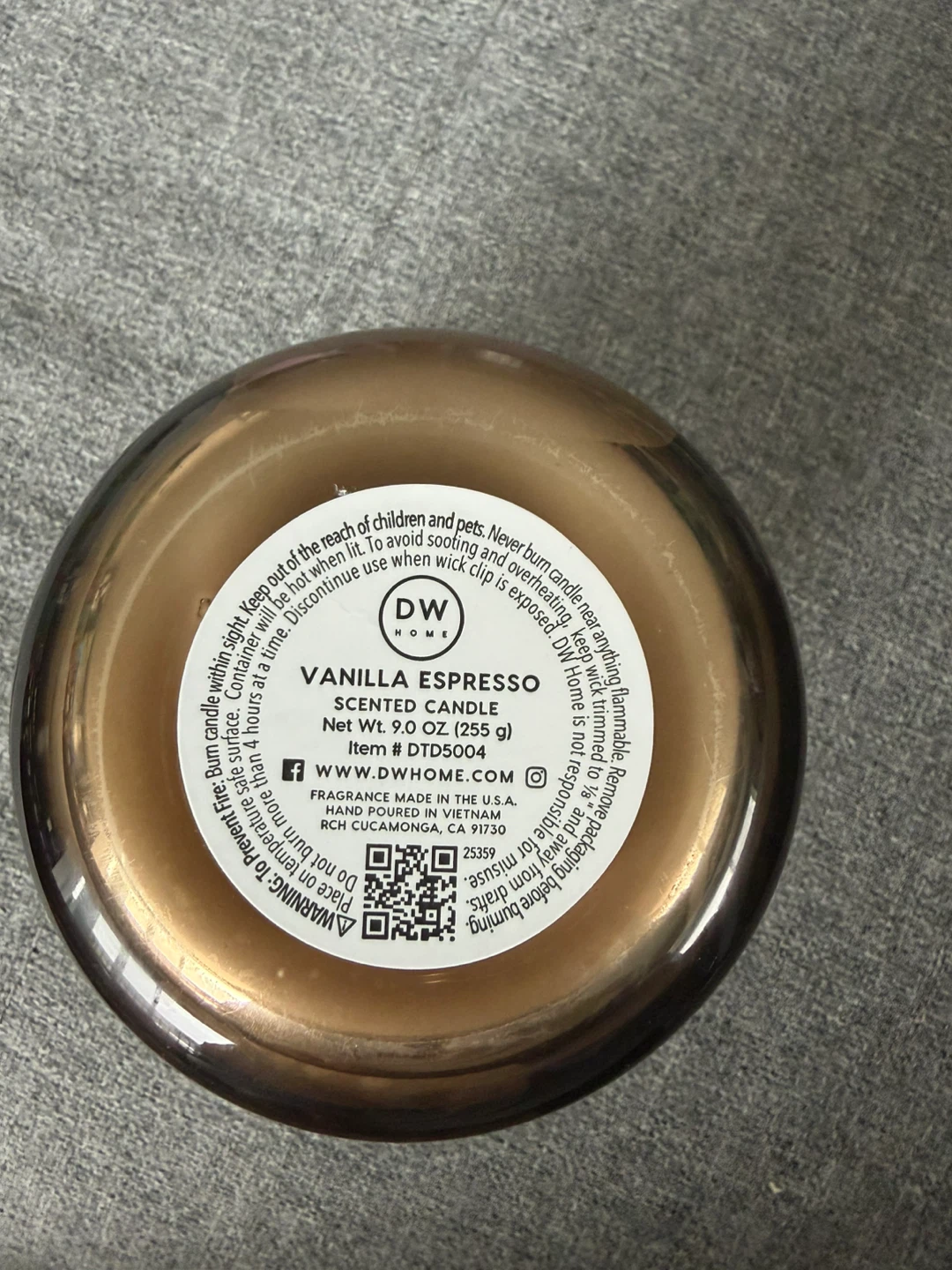 DW Home Vanilla Espresso Scented Candle - photo 4