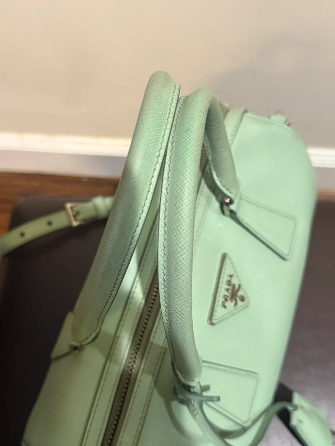 Prada Saffiano Leather LUX Style Mint Green 2 way Shoulder Bag - photo 3