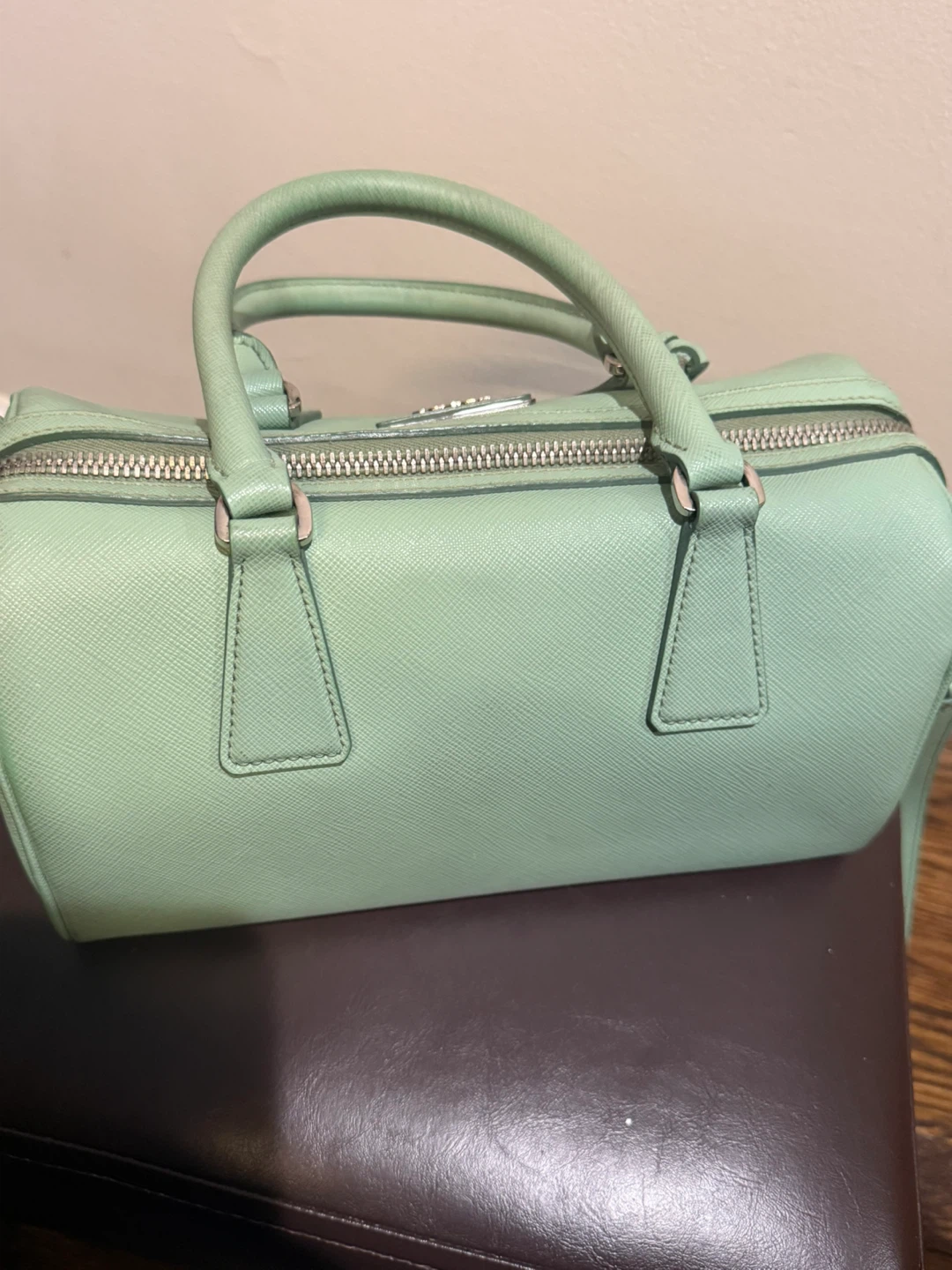 Prada Saffiano Leather LUX Style Mint Green 2 way Shoulder Bag - photo 2