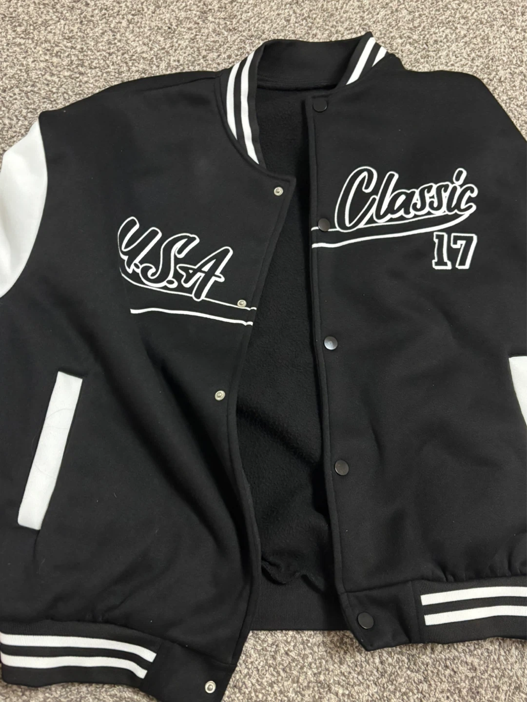 Black and White "USA Classic 17" Varsity Jacket - photo 2
