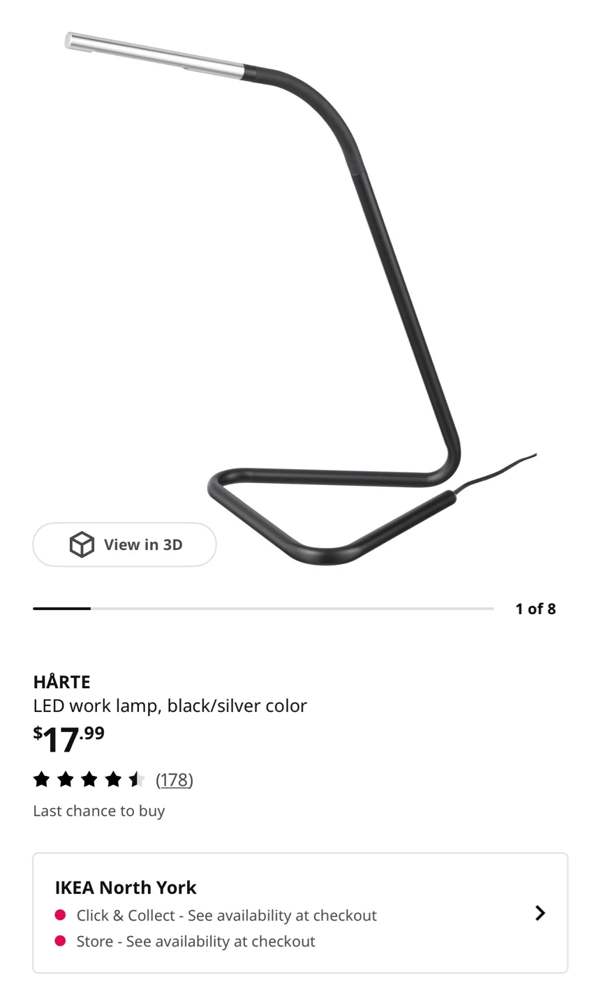 IKEA HÄRTE LED Work Lamp