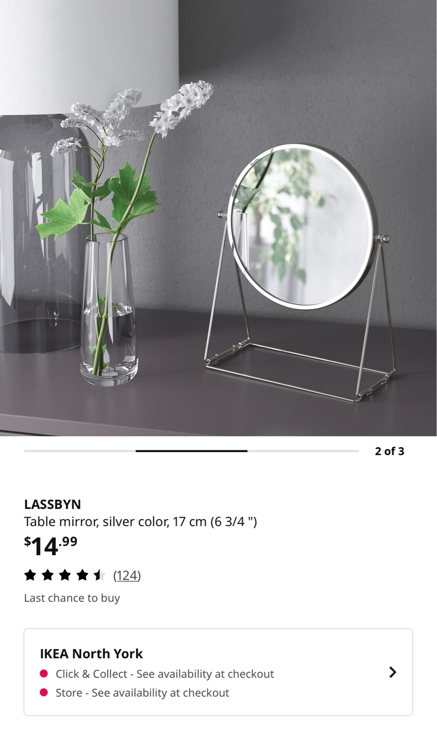 IKEA LASSBYN Table Mirror - Silver - photo 2