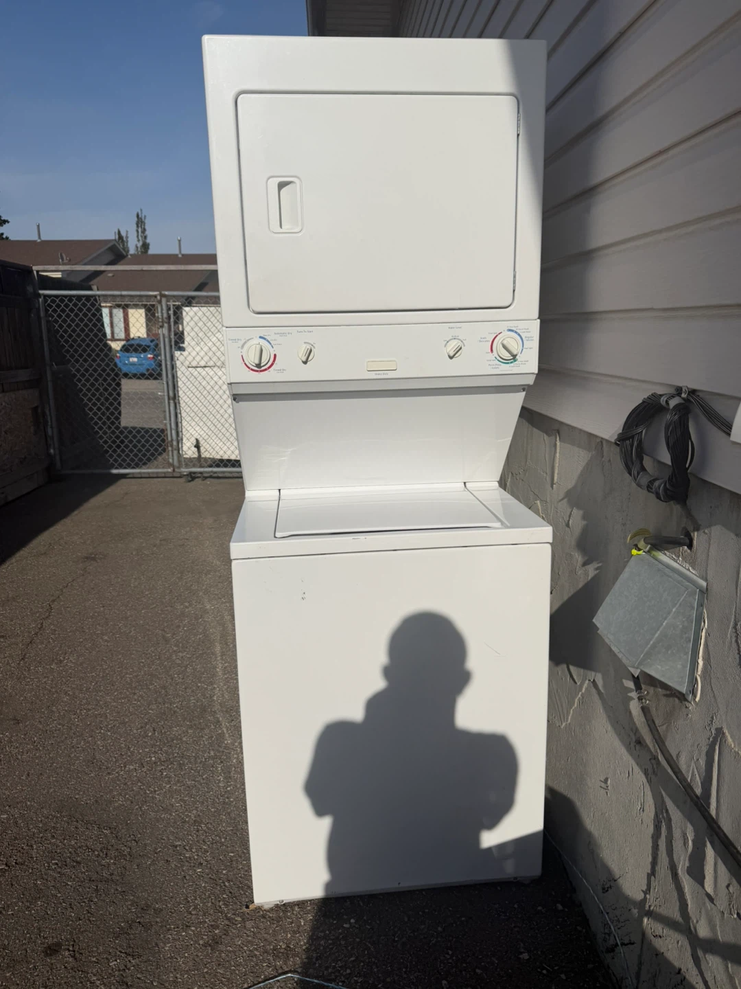 White Stackable Washer and Dryer