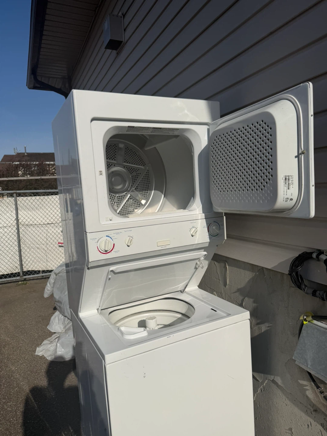 White Stackable Washer and Dryer - photo 4