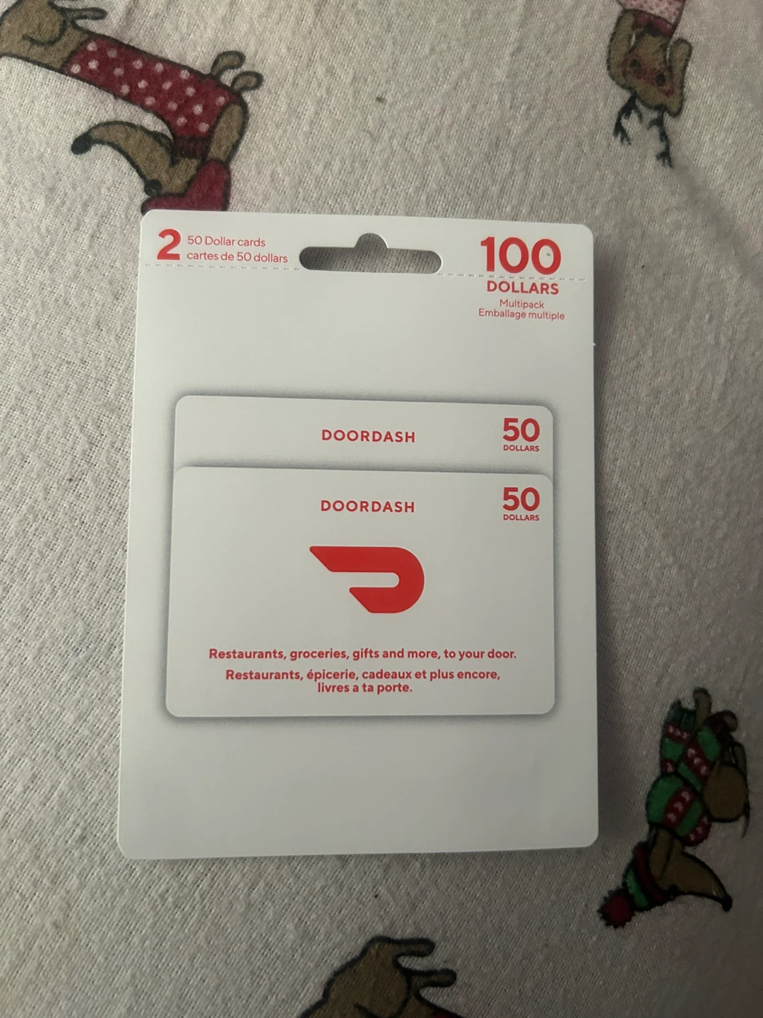 DoorDash 100 Dollar Multipack Gift Cards (2 x $50)