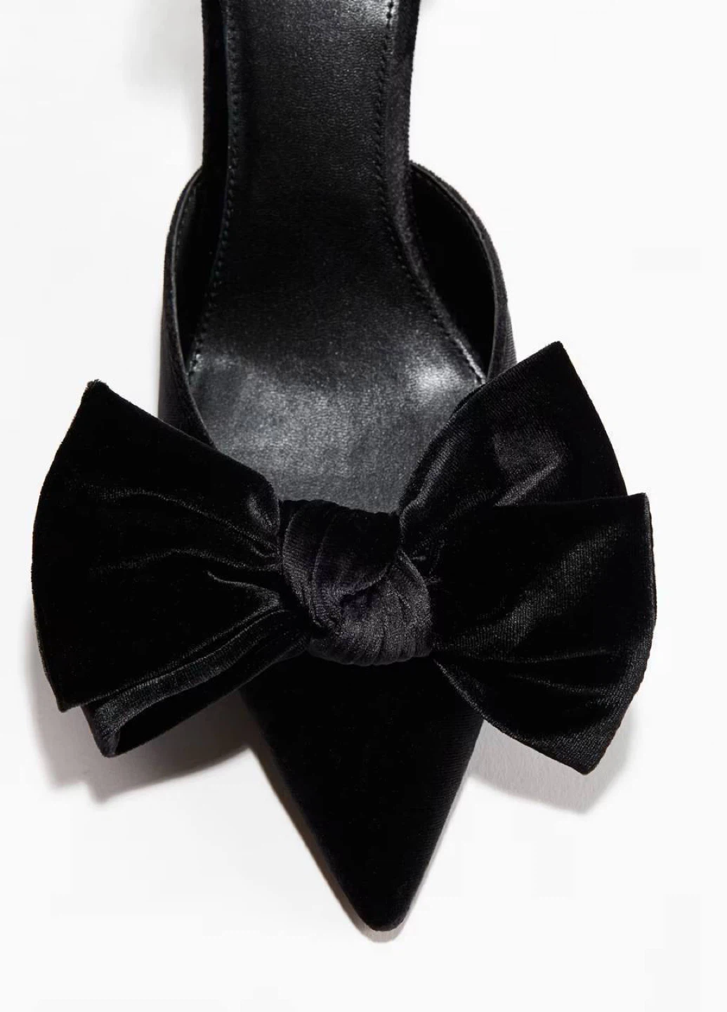 H&M Black Velvet Heels with Bow – Size 11 - photo 2