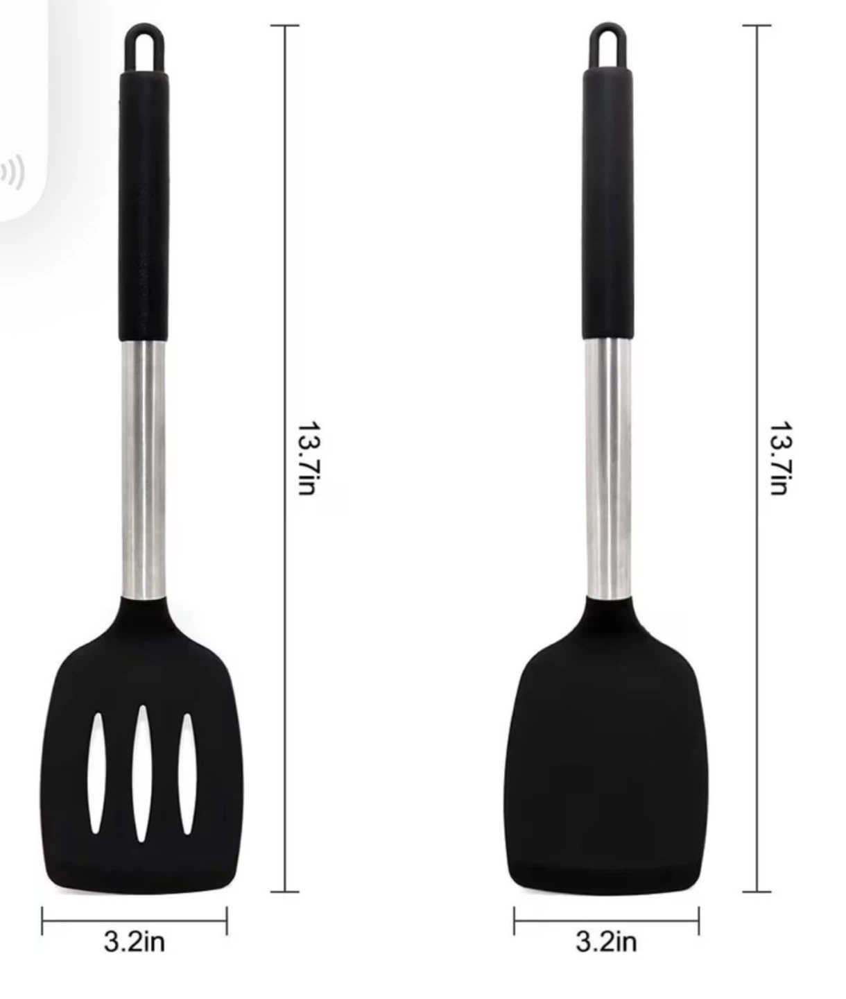2 pcs silicone spatulas, 1 slotted, new - photo 2