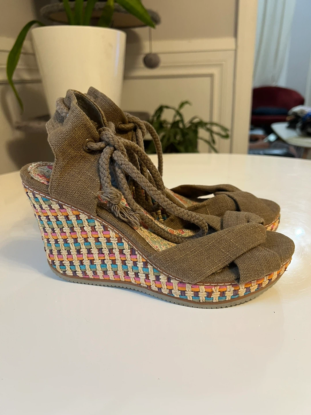 Rocket Dog Brown Espadrille Wedge Sandals