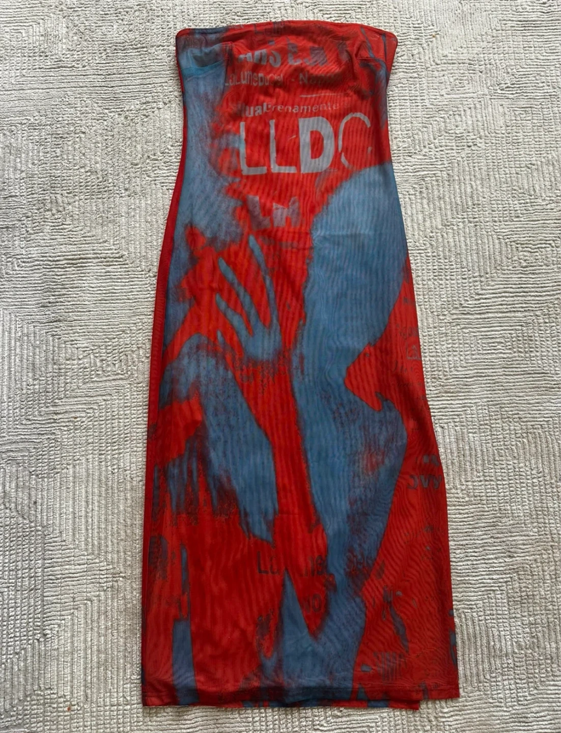 New Fashion Nova graphic print strapless dress