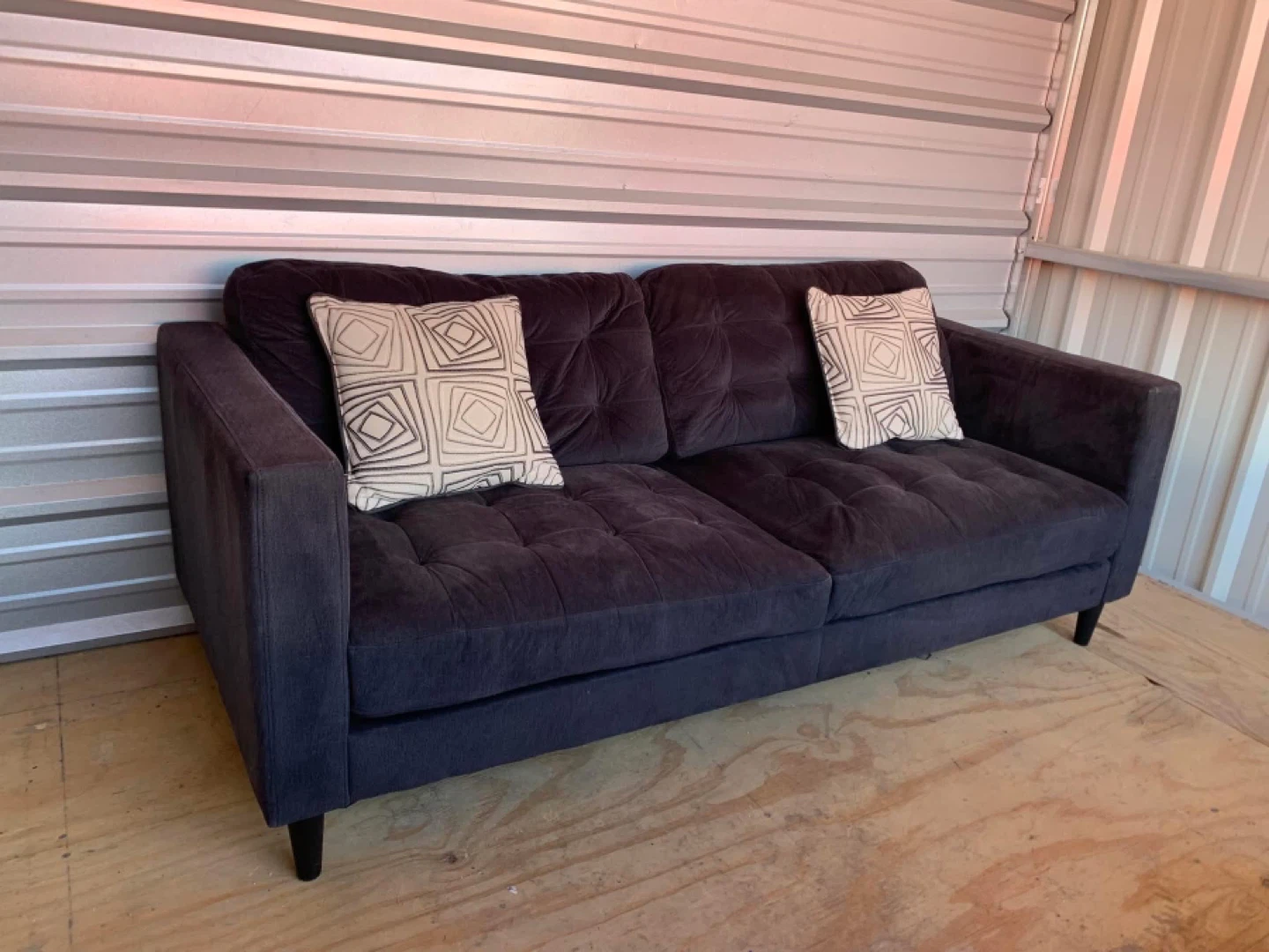 Dark Grey Tufted Sofa