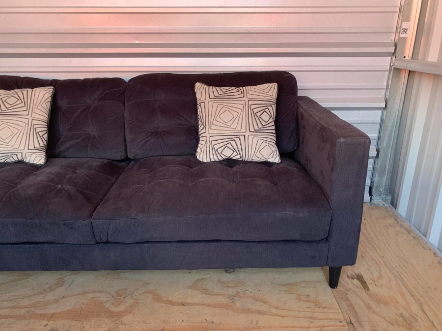 Dark Grey Tufted Sofa - photo 2