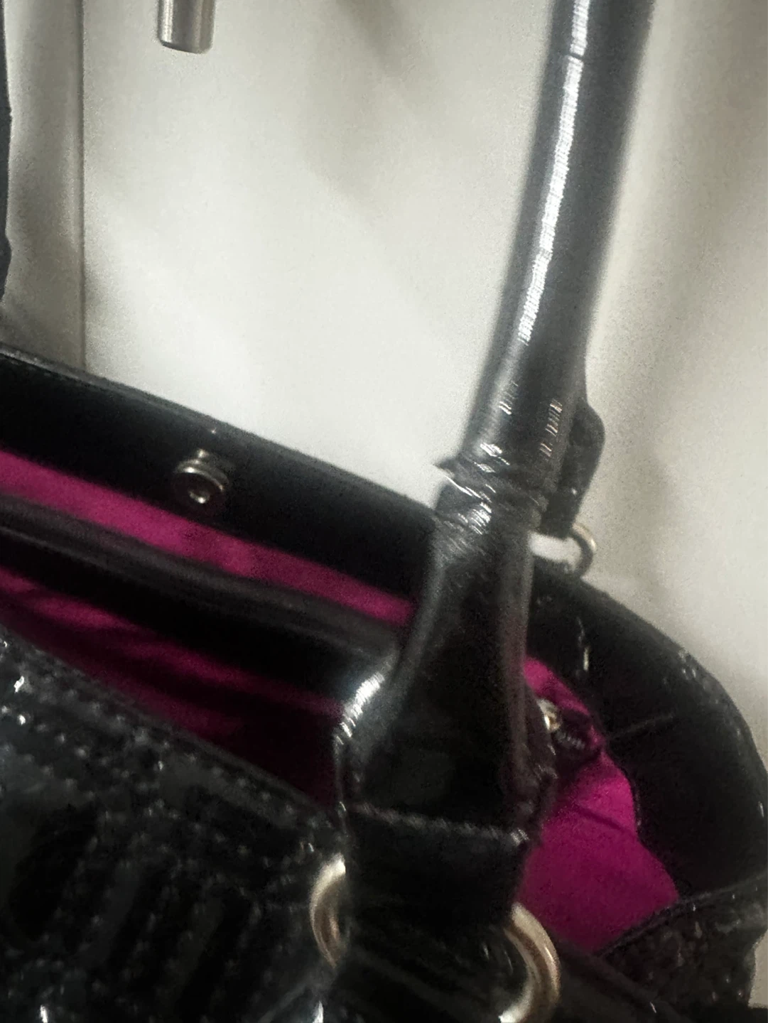 y2k Nine West Black Patent Quilted Handbag - photo 5