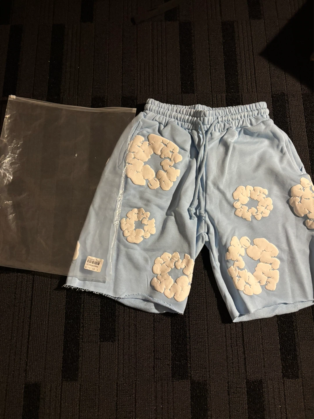 African Diaspora Goods Dream Tears Shorts Light Blue Size S
