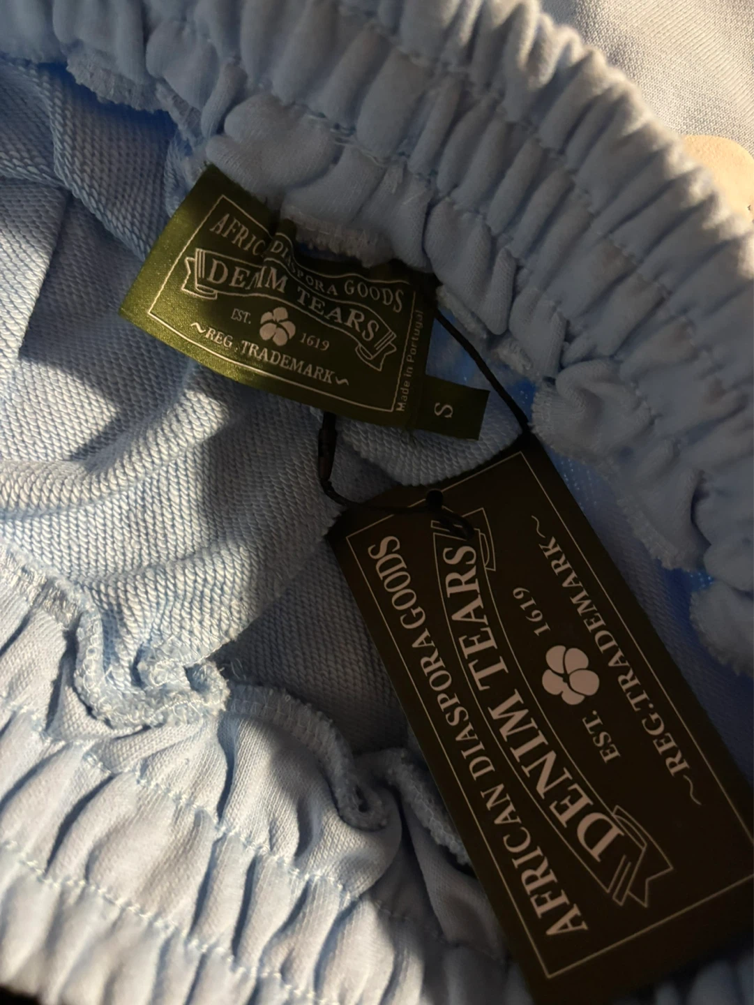African Diaspora Goods Dream Tears Shorts Light Blue Size S - photo 3