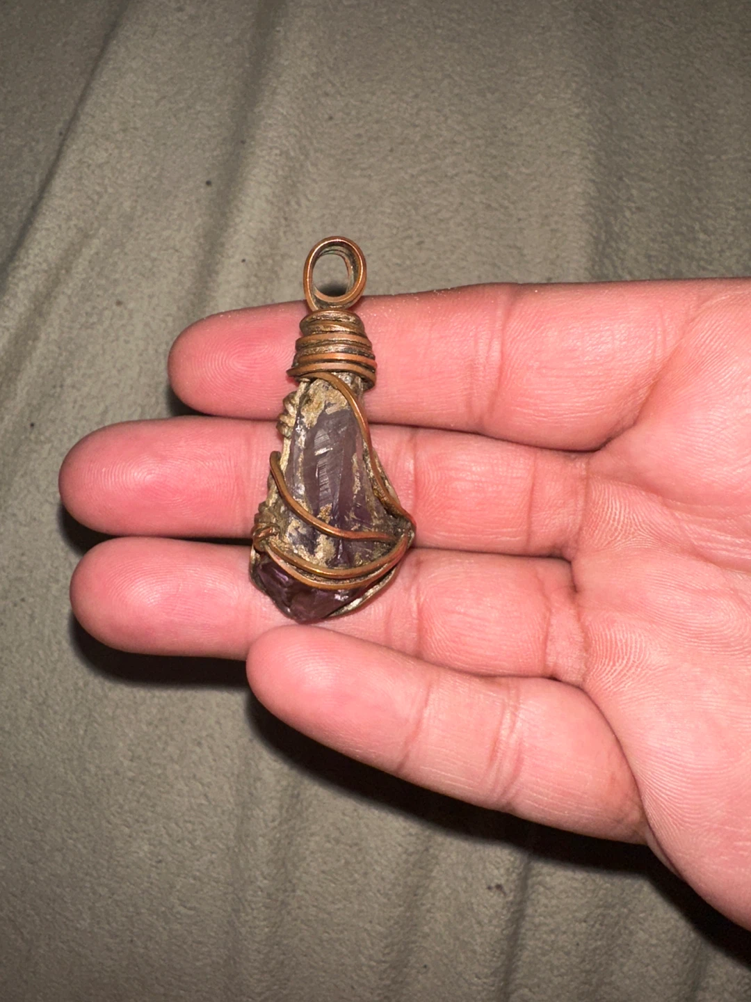Wire Wrapped Amethyst Pendant Necklace