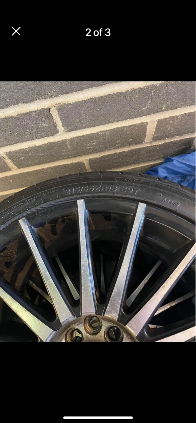 Set of 4-215/45/R18 All Seasons Tires  w Multi lug Auminum RIMS - photo 2