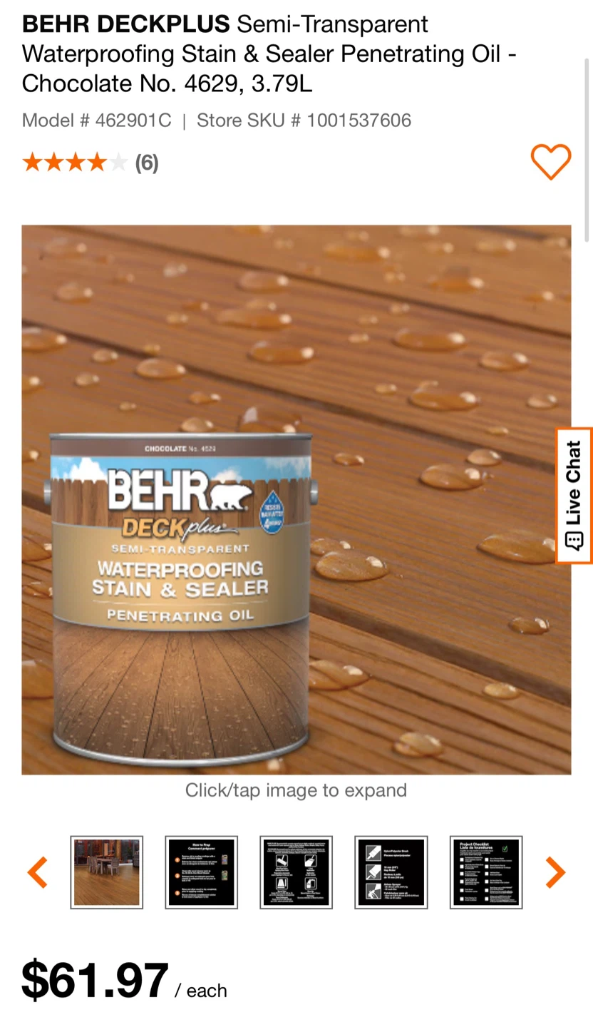 Behr Deckplus semi transparent waterproofing stain & sealer - photo 5