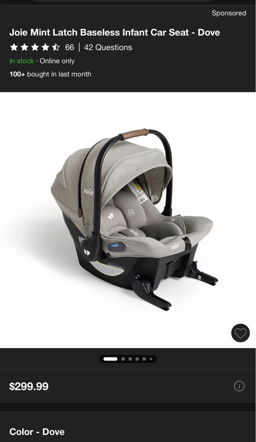 Joie Mint Latch Infant Car Seat - Dove - photo 4