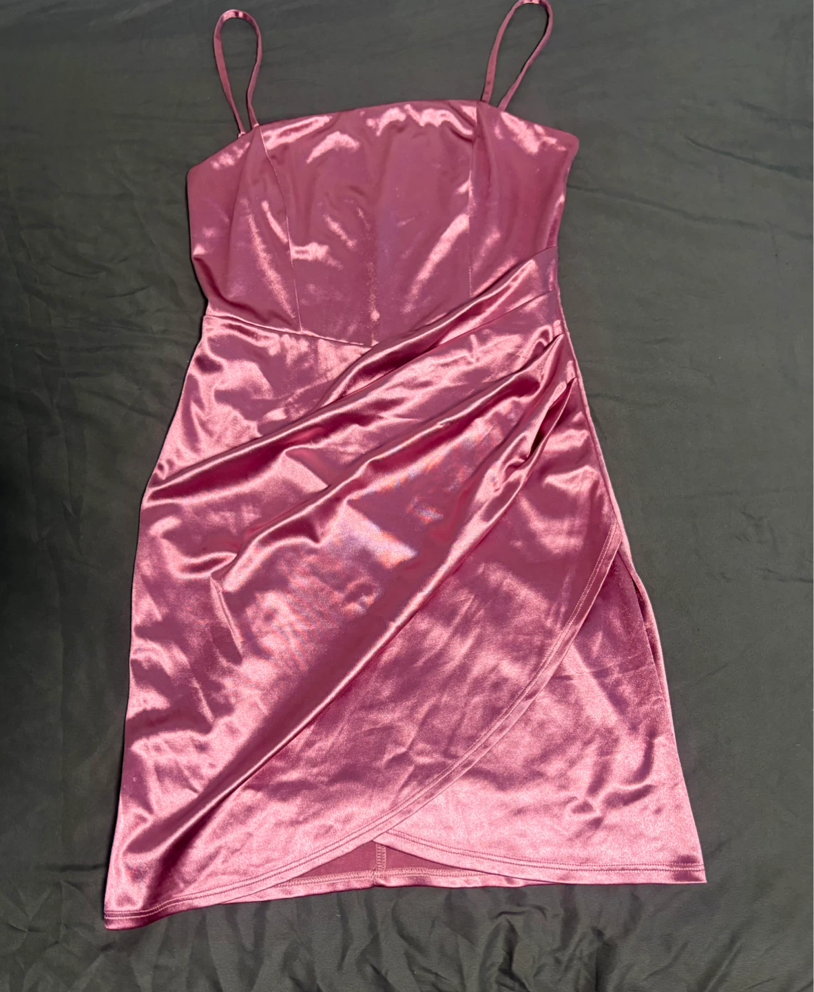 Emerald Sundae Pink Satin Dress - Size M