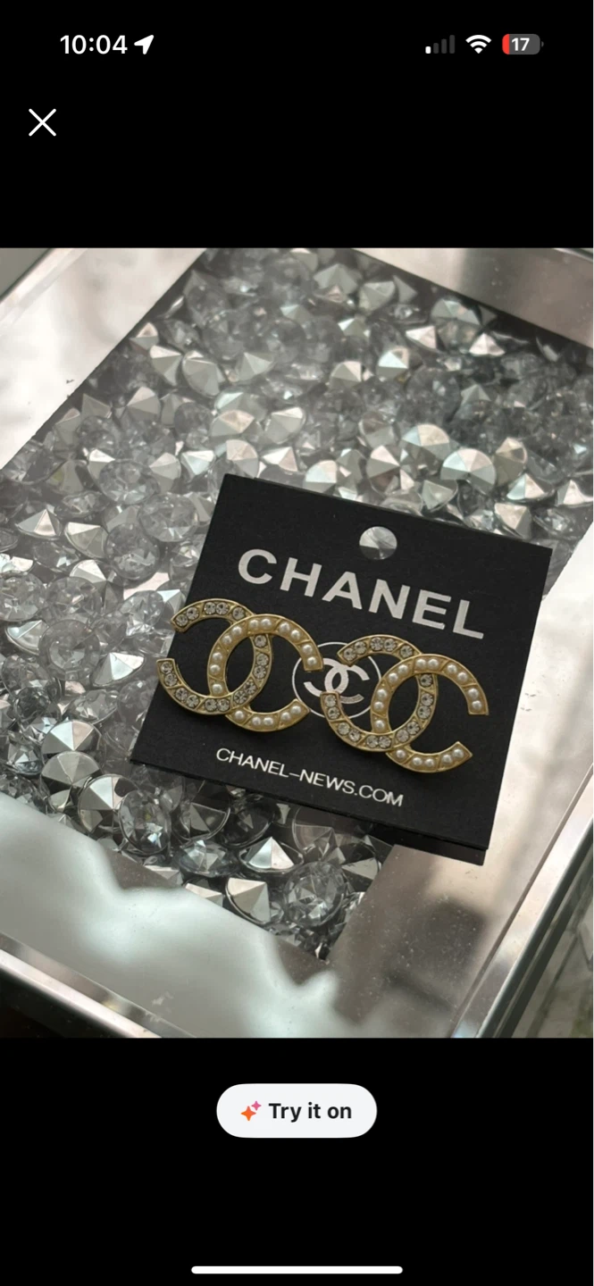 CHANEL CC Pearl & Crystal Earrings