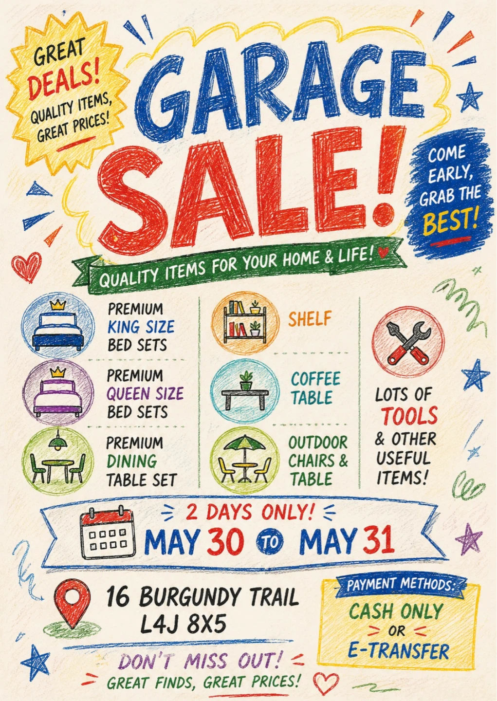 Garage Sale - Tools, Furniture & More!