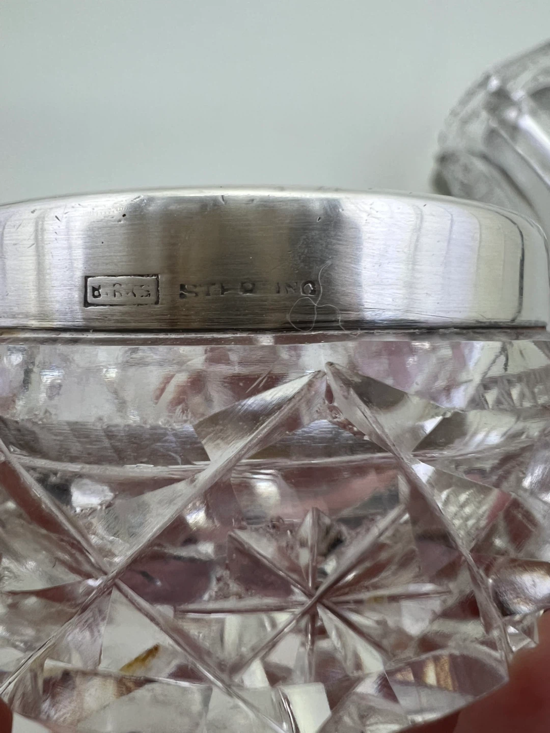 Vintage Sterling Silver and Crystal Salt Cellars - photo 3