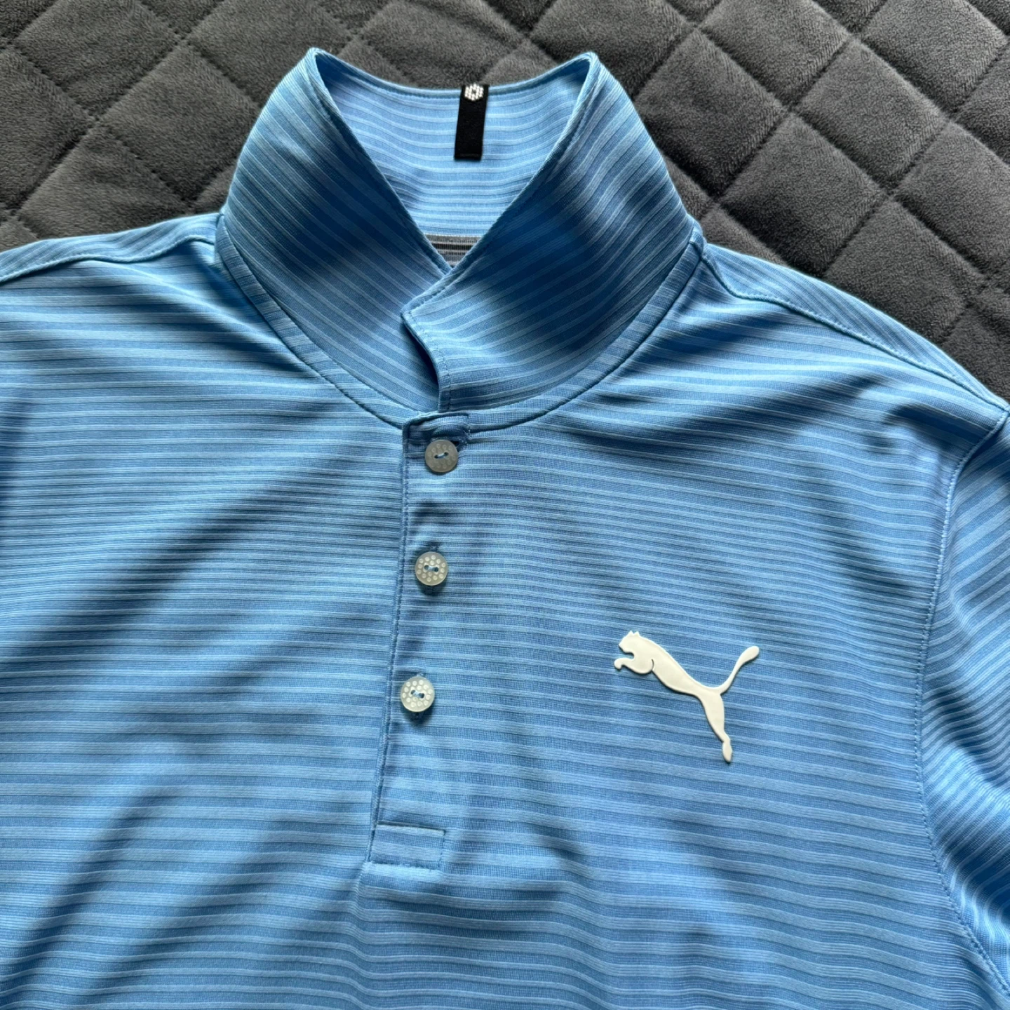 Puma Blue Striped Golf Polo Shirt Youth Boys Large