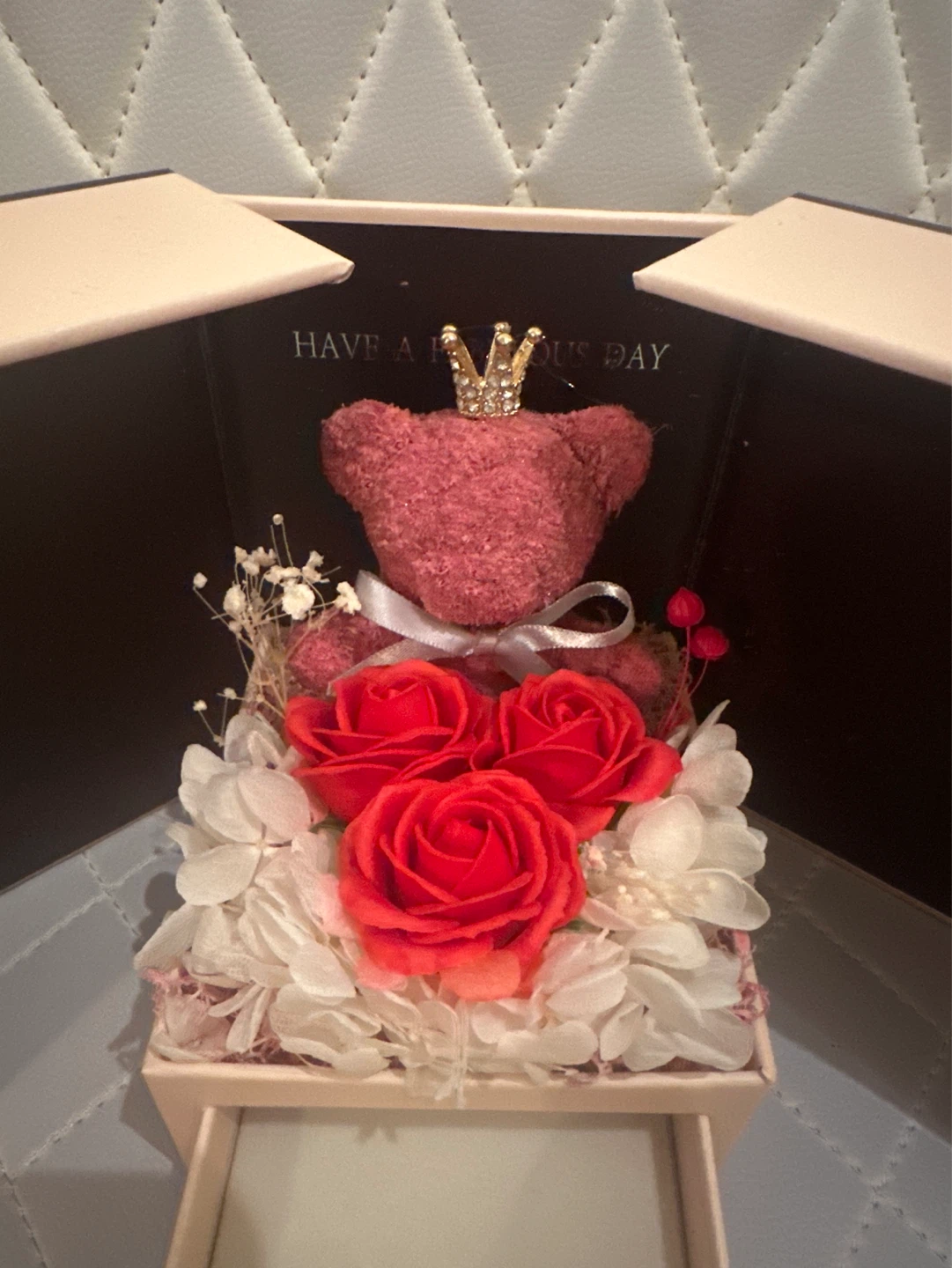 Rose Teddy Bear with Crown Accessory Box - photo 2