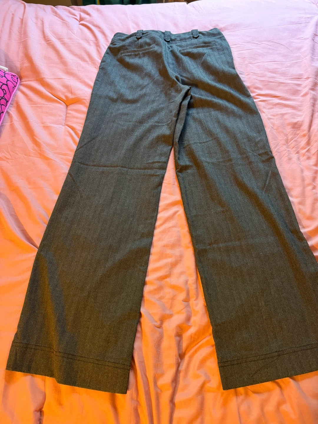 ZARA Women's Grey Herringbone Wide-Leg Pants Size S