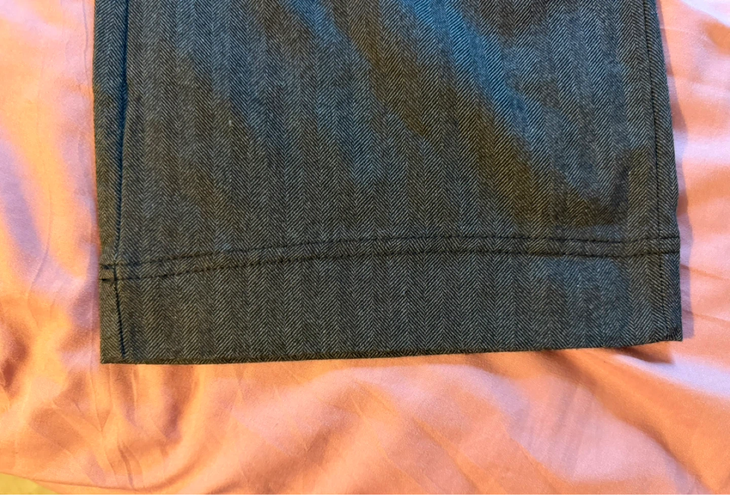 ZARA Women's Grey Herringbone Wide-Leg Pants Size S - photo 3