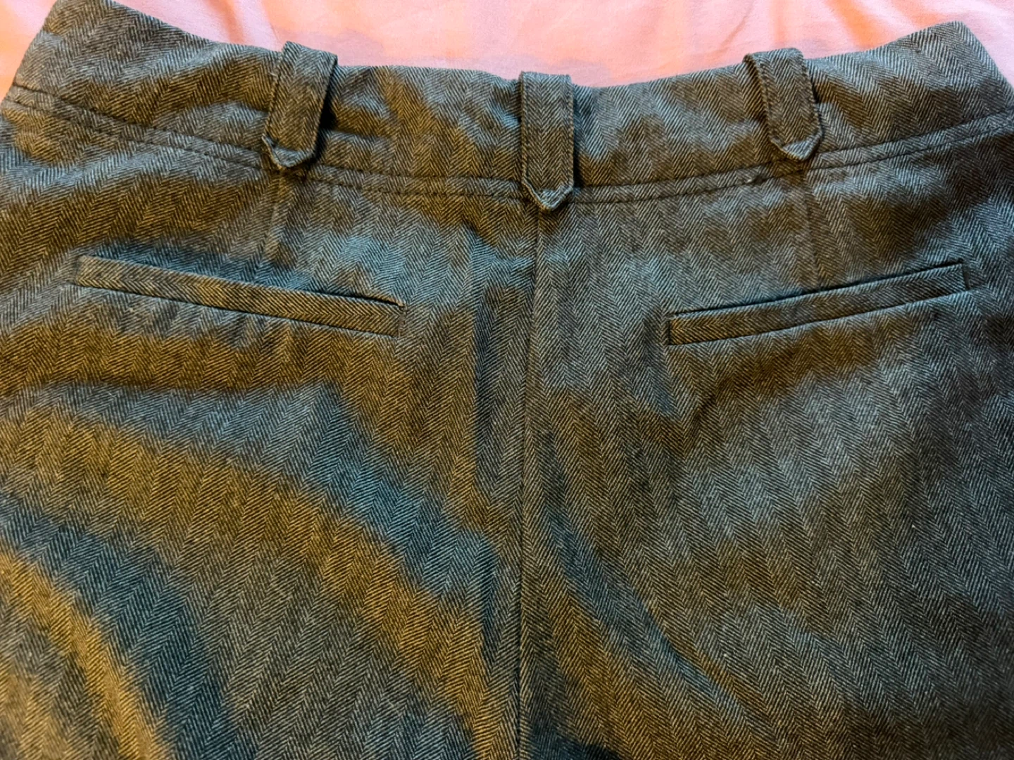 ZARA Women's Grey Herringbone Wide-Leg Pants Size S - photo 4