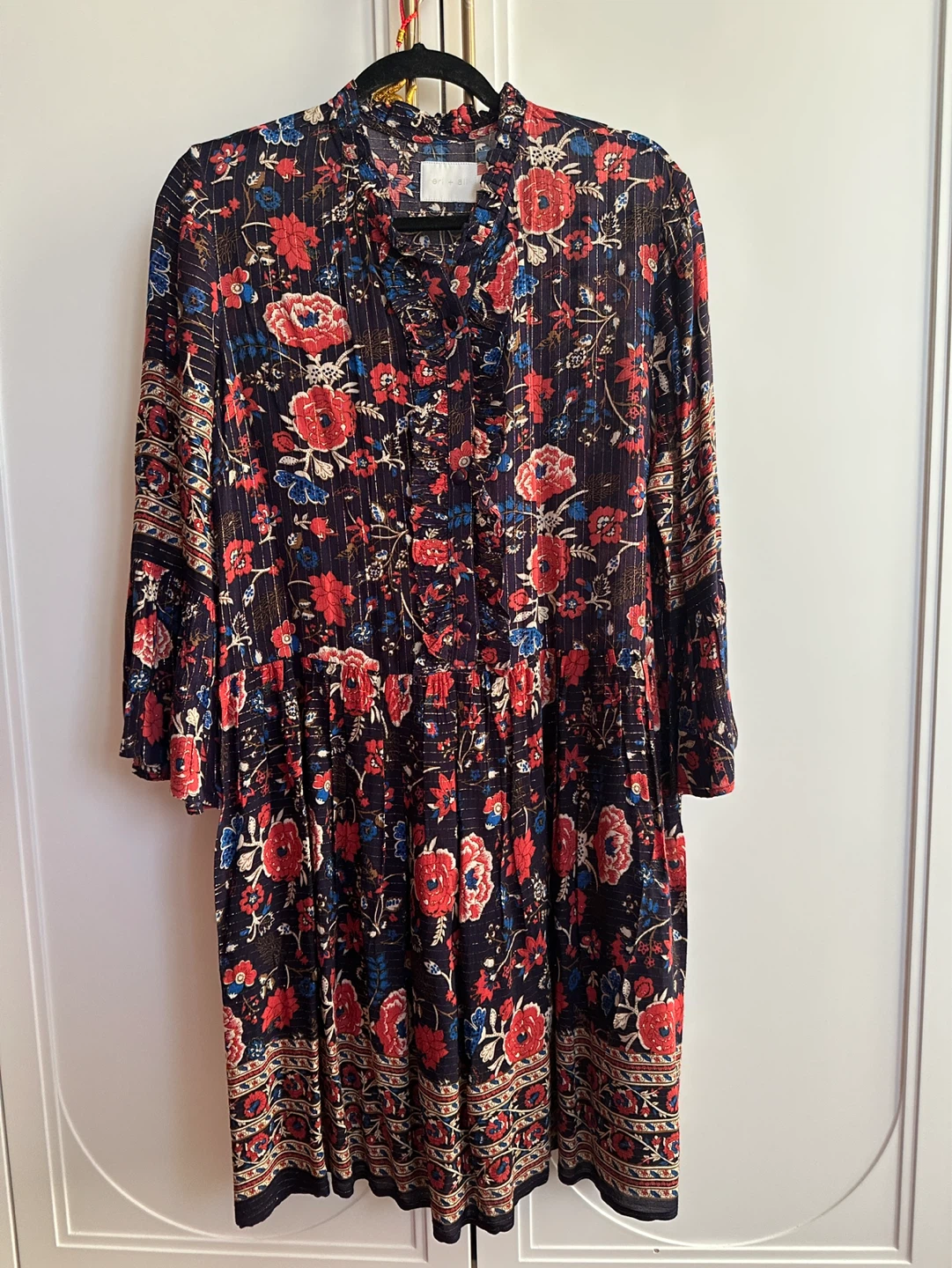 Eri + Ali Floral Print Dress with Metallic Threads - photo 2