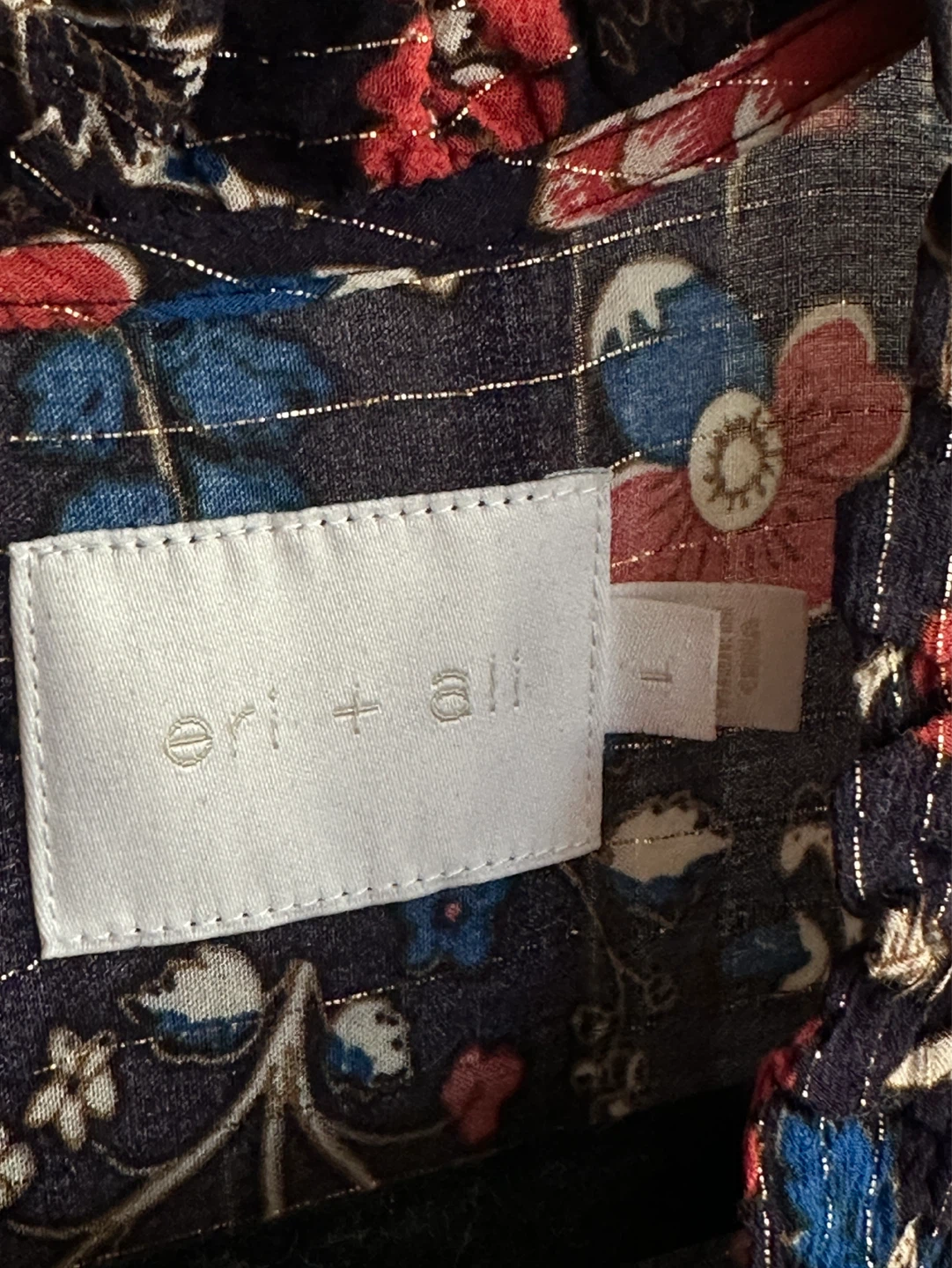 Eri + Ali Floral Print Dress with Metallic Threads - photo 4