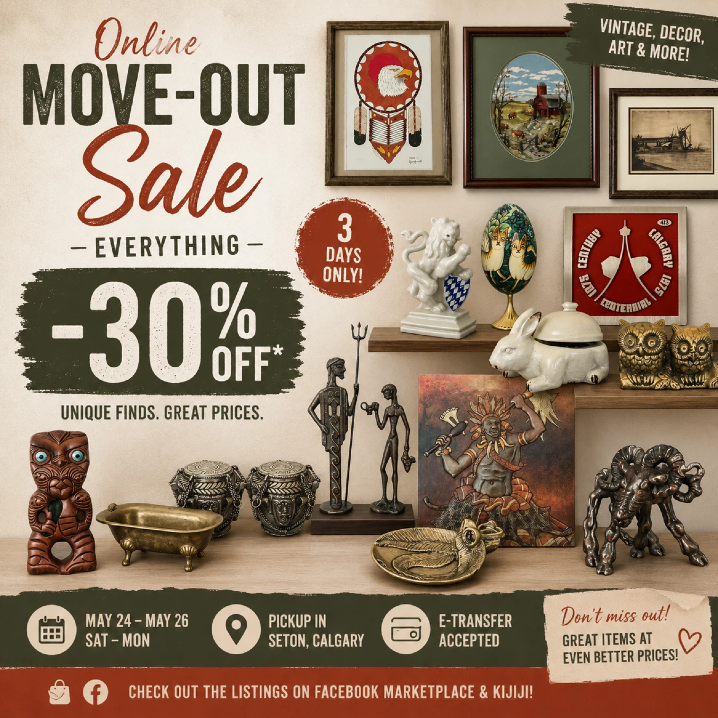 Online MOVING SALE — 3 DAYS ONLY